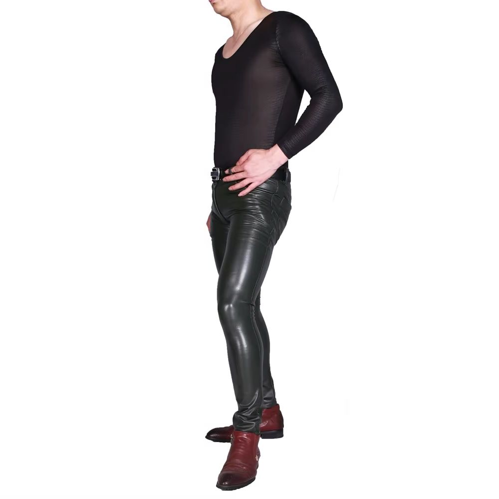 Mens Punk PU Faux Leather Trou - огляд і ціна Motorcycle Gear Mens
