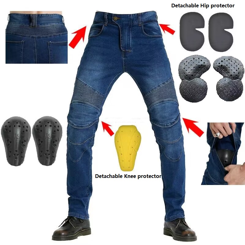 Men Jeans Embroidery Motorcycl - огляд і ціна Motorcycle Gear Testing