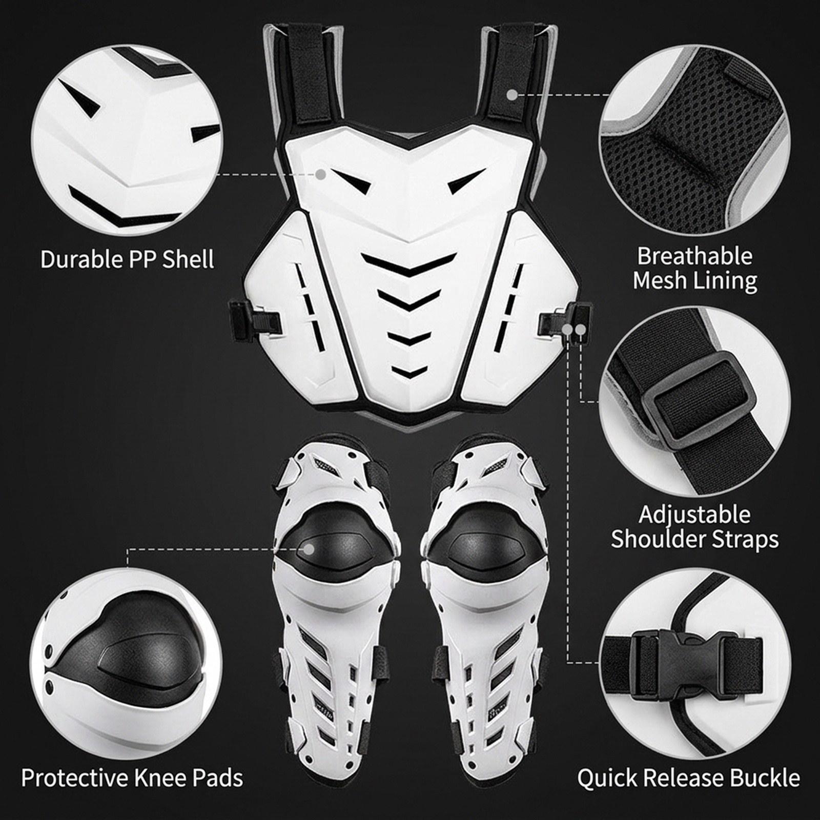 Ergonomic Chest Protector Knee - огляд і ціна Motorcycle Gear Mens